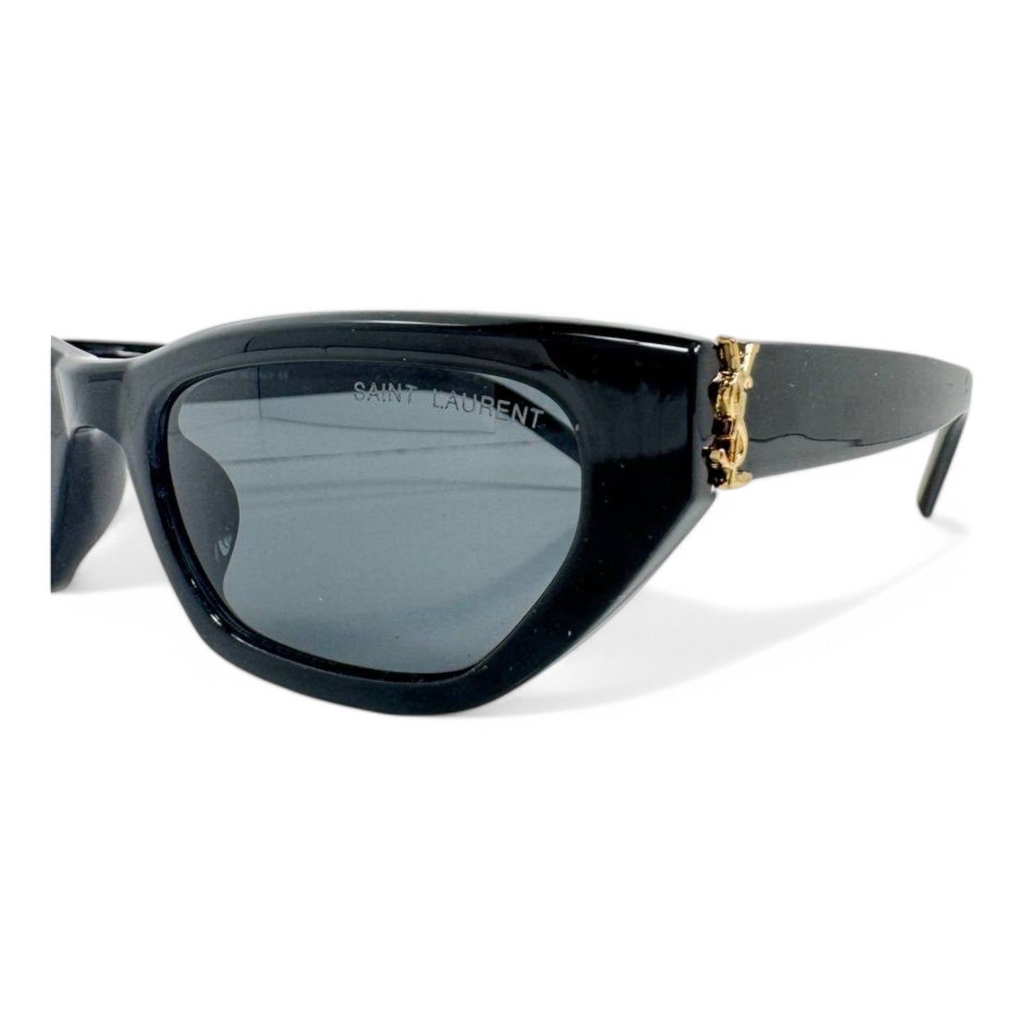 Saint Laurent Cat-Eye Sunglasses – Black Frame with Gold YSL Logo