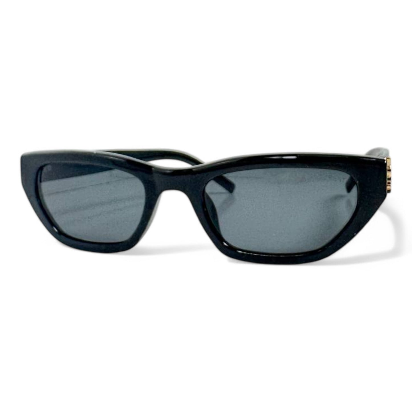 Saint Laurent Cat-Eye Sunglasses – Black Frame with Gold YSL Logo