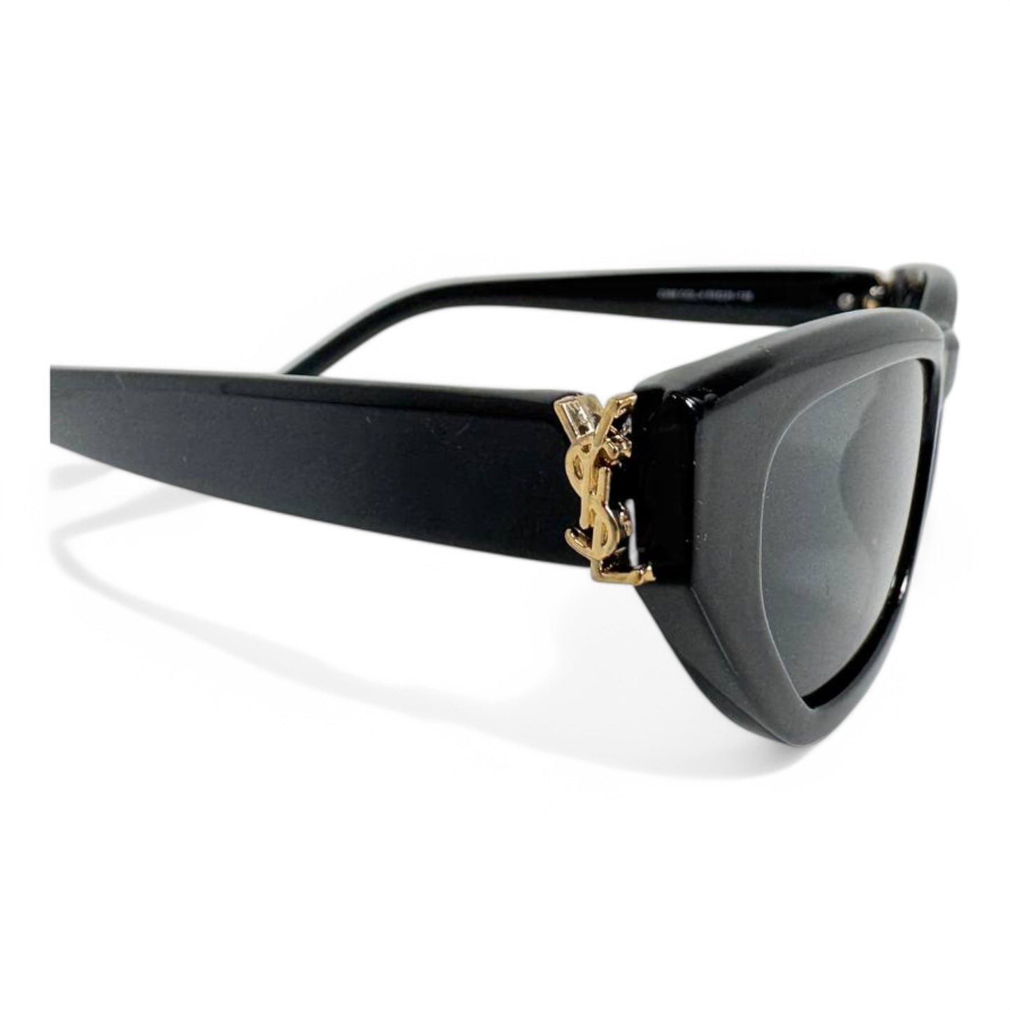 Saint Laurent Cat-Eye Sunglasses – Black Frame with Gold YSL Logo