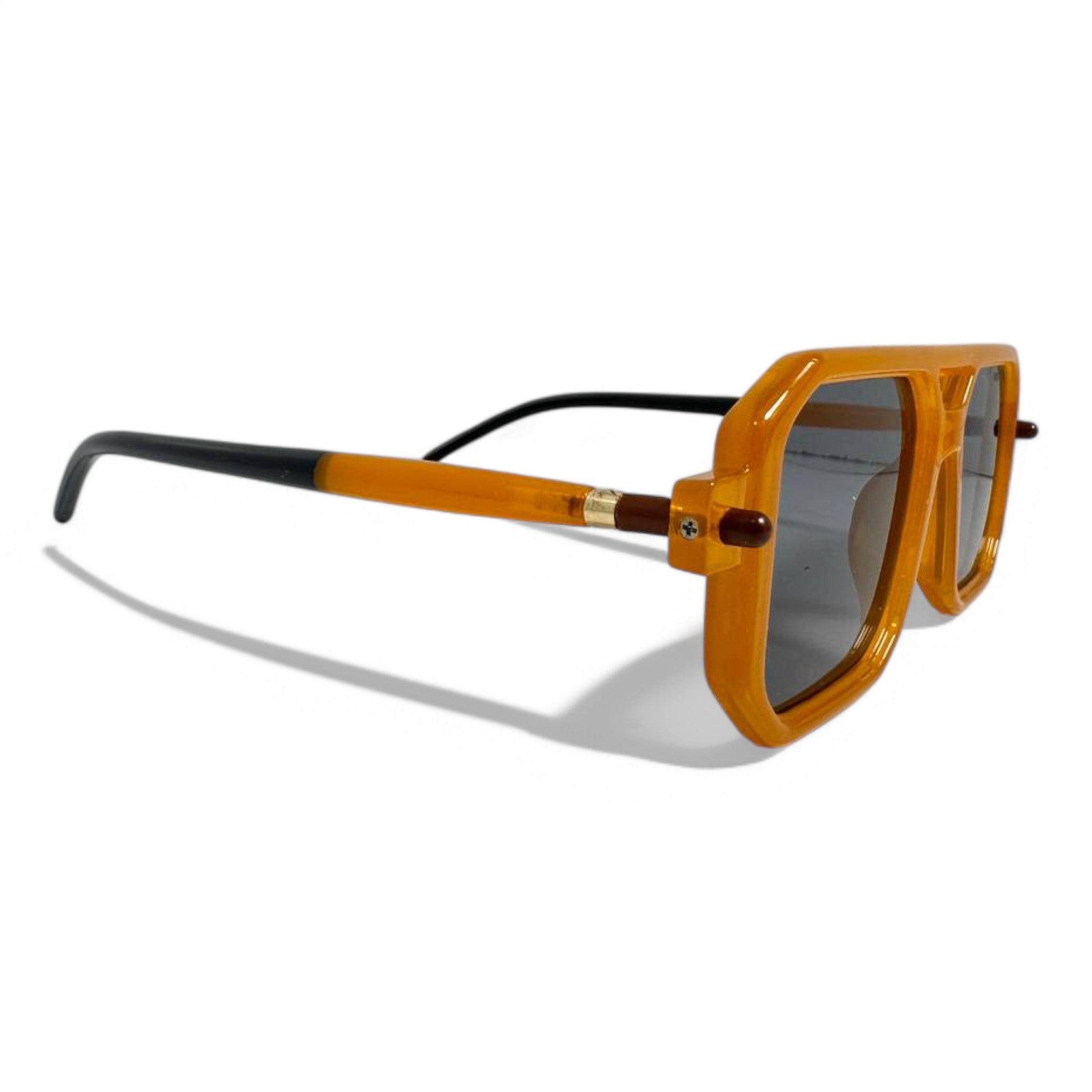 Marc Jacobs Geometric Sunglasses – Amber Frame with Dark Lenses
