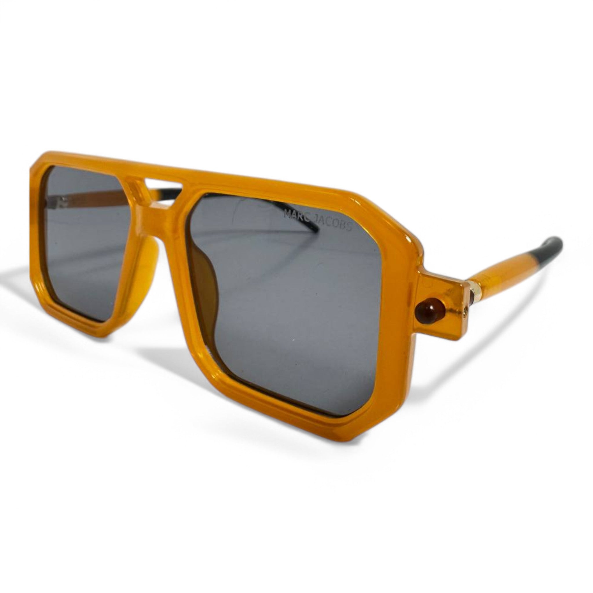 Marc Jacobs Geometric Sunglasses – Amber Frame with Dark Lenses