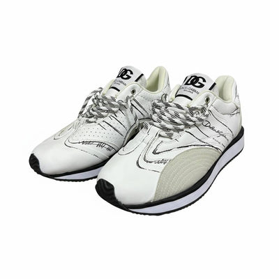 Dolce & Gabbana White Graphic Sneakers 🤍✍️🔥 | Luxury Statement Runner 👟✨