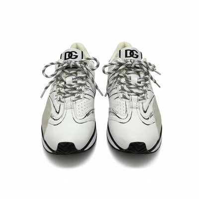 Dolce & Gabbana White Graphic Sneakers 🤍✍️🔥 | Luxury Statement Runner 👟✨