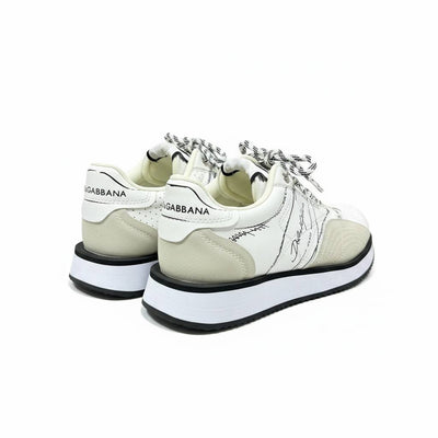 Dolce & Gabbana White Graphic Sneakers 🤍✍️🔥 | Luxury Statement Runner 👟✨