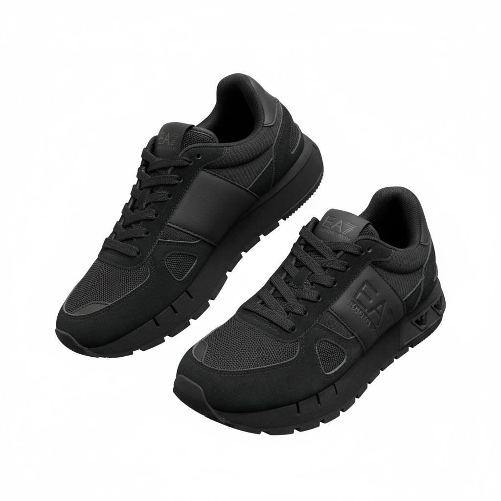 EA7 Emporio Armani All-Black Sneakers 🖤👟 | Stealth Sport Luxury 🔥⚡