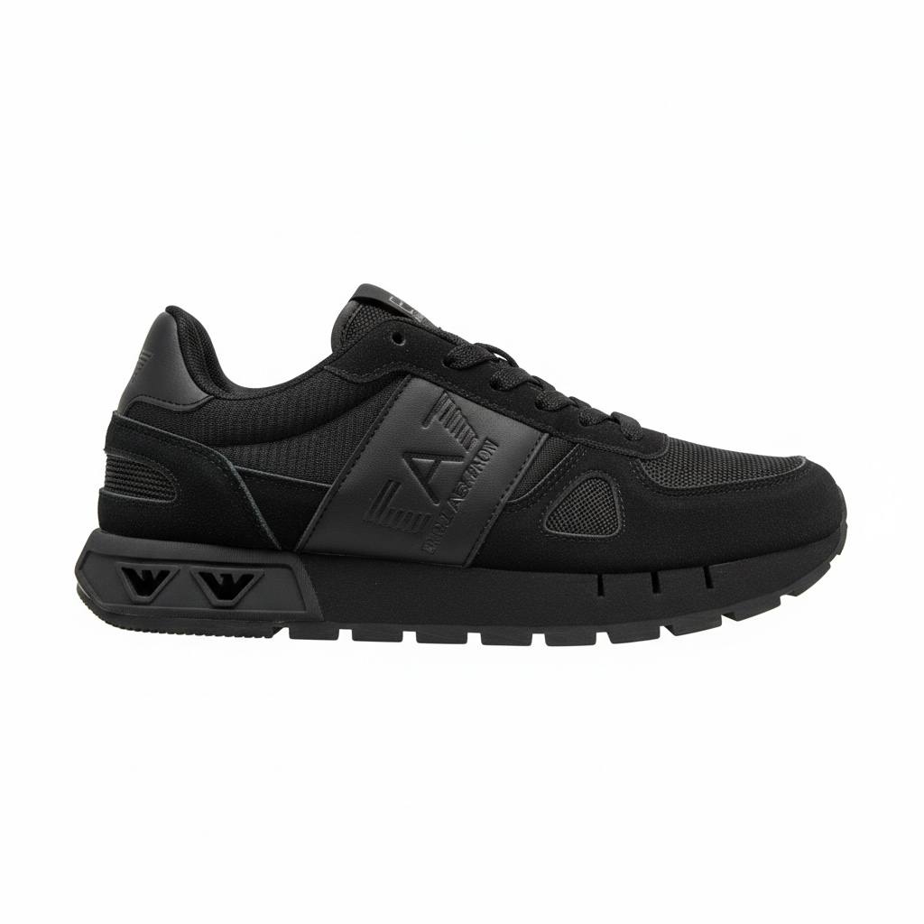 EA7 Emporio Armani All-Black Sneakers 🖤👟 | Stealth Sport Luxury 🔥⚡
