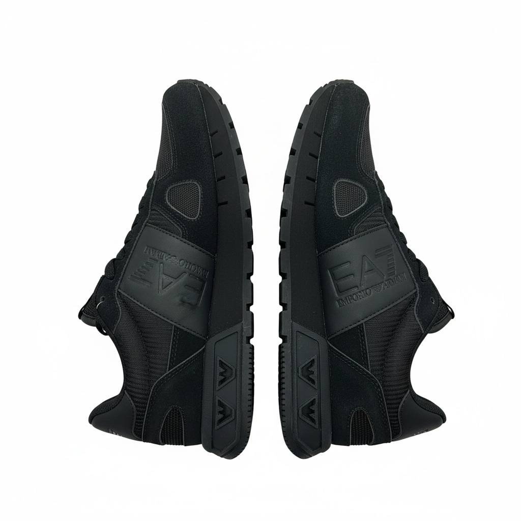 EA7 Emporio Armani All-Black Sneakers 🖤👟 | Stealth Sport Luxury 🔥⚡