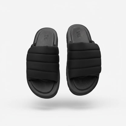 ZARA Black Padded Slides 🖤👣 | Minimal Everyday Comfort 🔥✨
