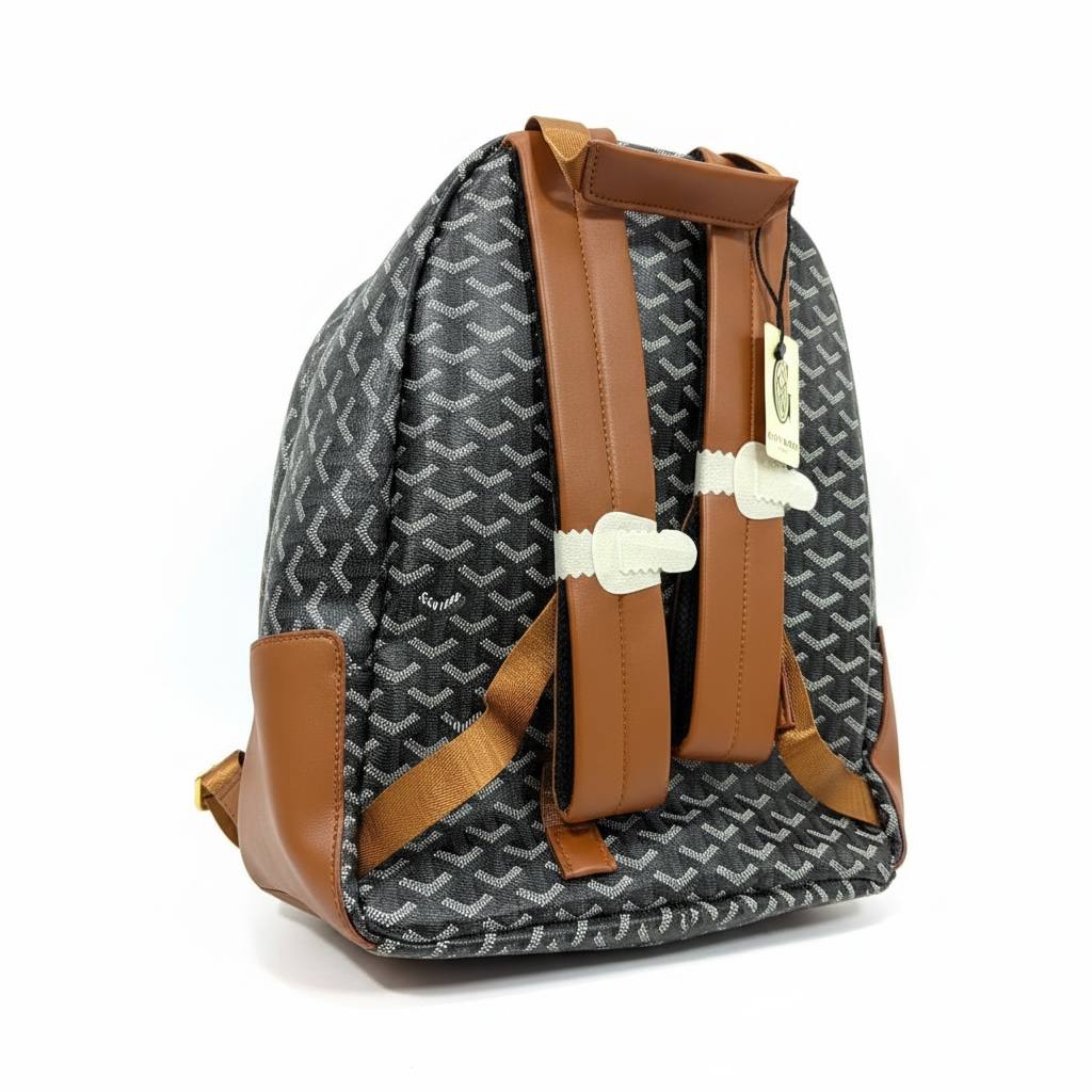Goyard Black Monogram Backpack with Brown Trim 🎒🖤🤎 | Refined Luxury Essential ✨🔥