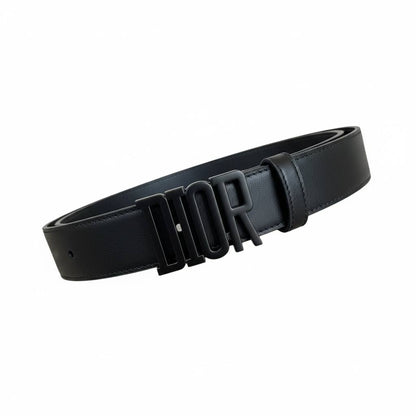 Dior Matte Black Logo Buckle Belt 🖤🔥 | Bold Statement Luxury Accessory 👑✨-125cm