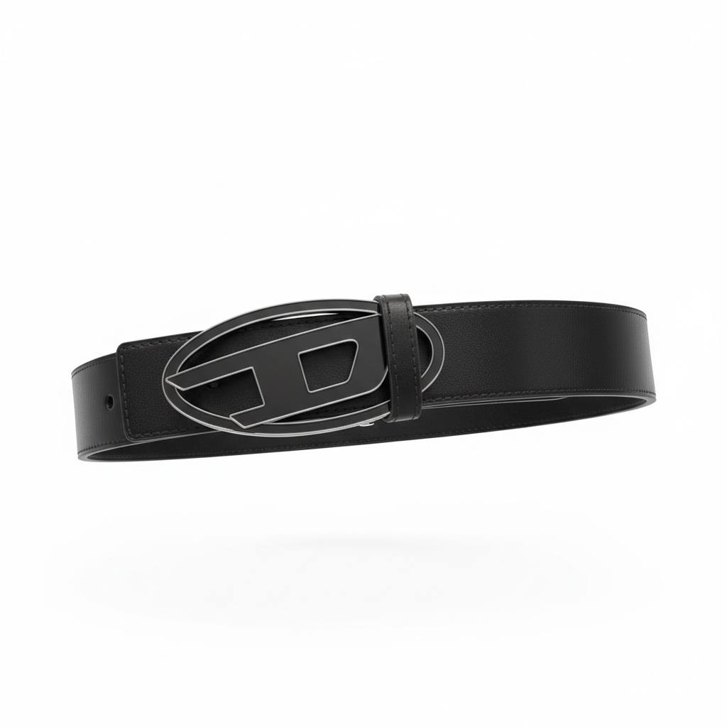 Diesel Oval D Logo Leather Belt 🖤🔥 | Modern Statement Luxury Accessory ✨-115cm
