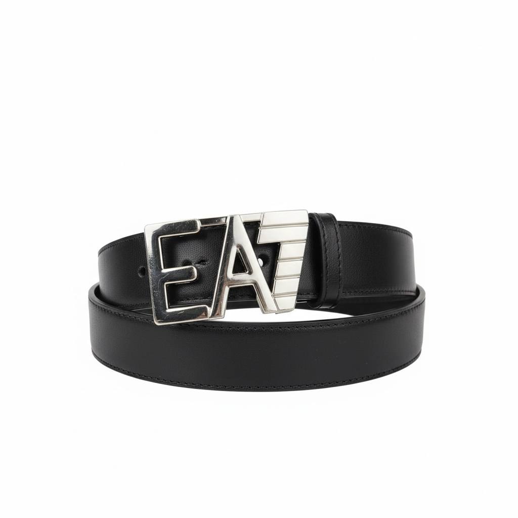 EA7 Emporio Armani Logo Buckle Belt 🖤✨ | Clean Luxury Statement Accessory 🔥-120cm