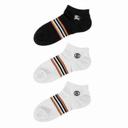 Burberry Icon Stripe Ankle Socks Set – Black & White 3-Pack 🖤🤍✨