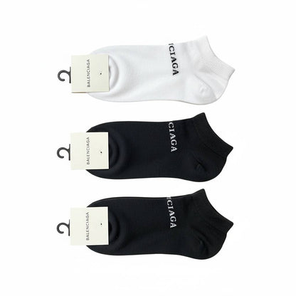 Balenciaga Logo Ankle Socks – Black & White 3-Pack Edition 🖤🤍🔥