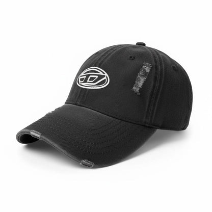 Diesel Distressed Black Logo Cap – Vintage Washed Edition 🖤🔥