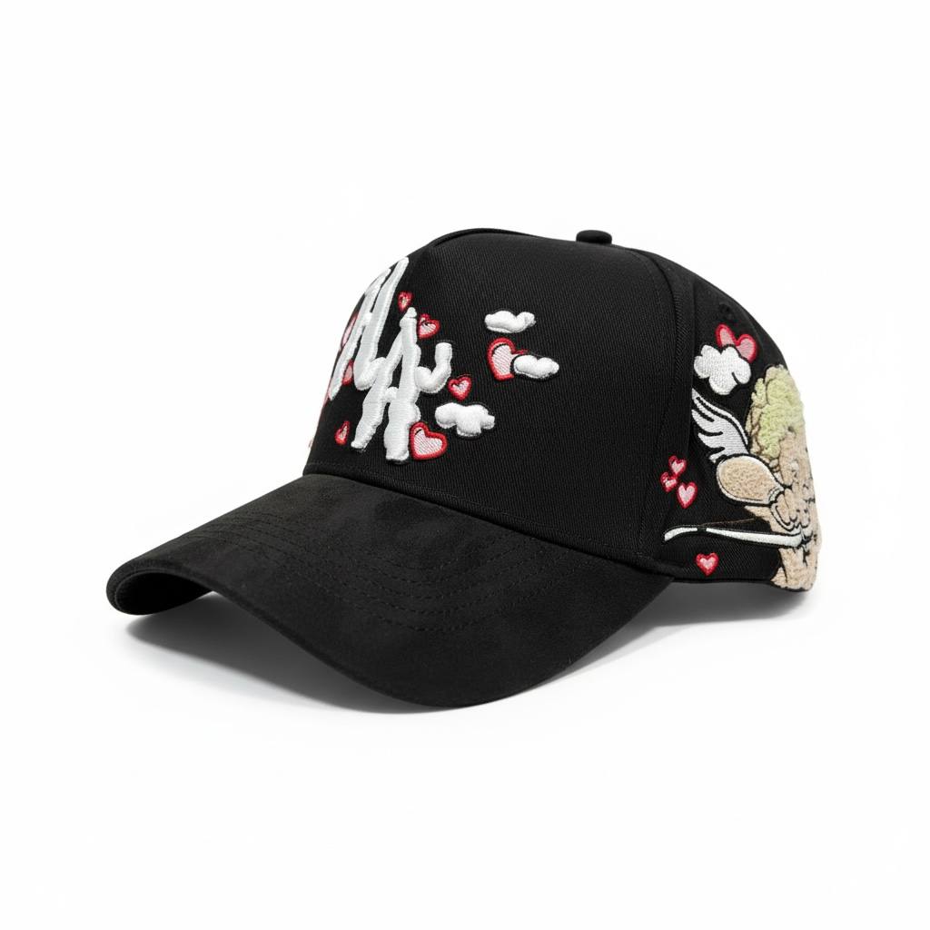 LA Hearts Embroidered Black Cap – Limited Graphic Edition 🖤❤️