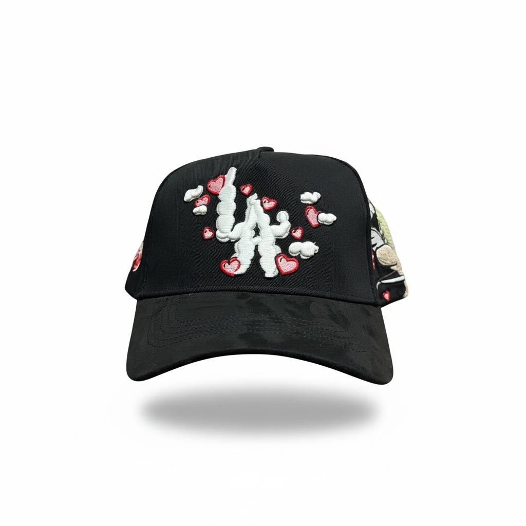 LA Hearts Embroidered Black Cap – Limited Graphic Edition 🖤❤️