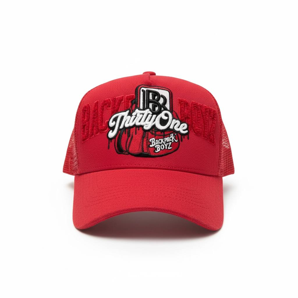 Backpack Boyz “Thirty One” Red Trucker Cap – Statement Edition 🔴🔥