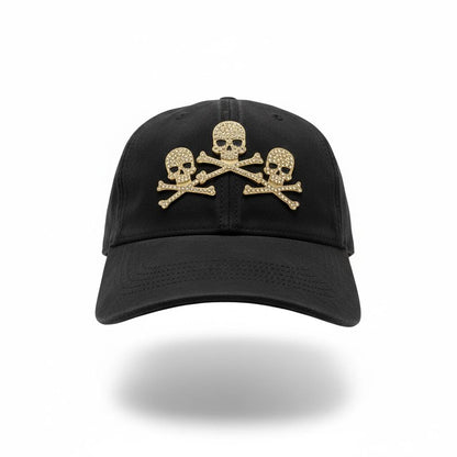 El Barbas Rose Gold Skulls Black Cap – Luxury Edition 💀✨