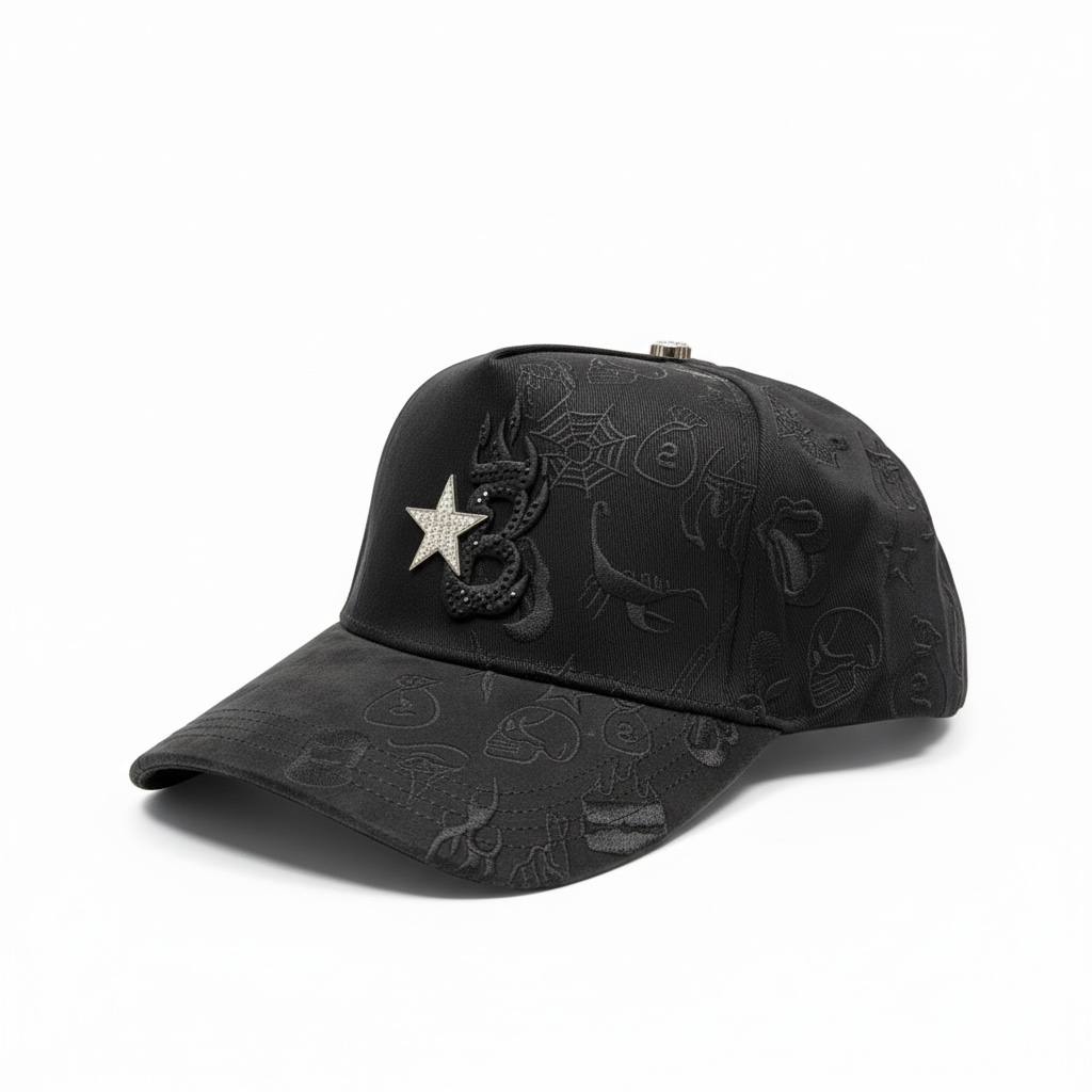 El Barbas B-Star Black Cap – Premium Embossed Edition ⭐🖤