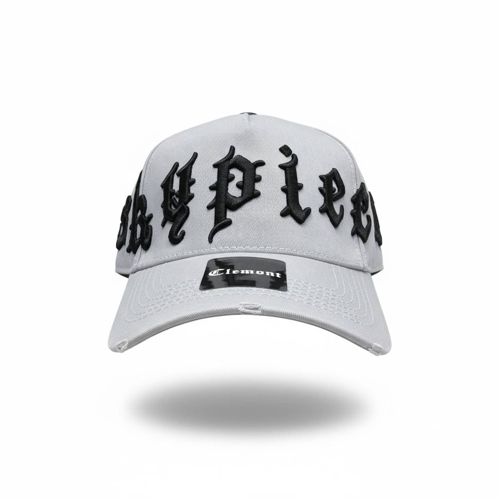 New Era Grey & Black Gothic Logo Cap 🩶🖤 | Monochrome Street Essential