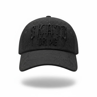 El Barbas “Skull Drop” Black Cap – Full Embossed Edition 🖤🔥