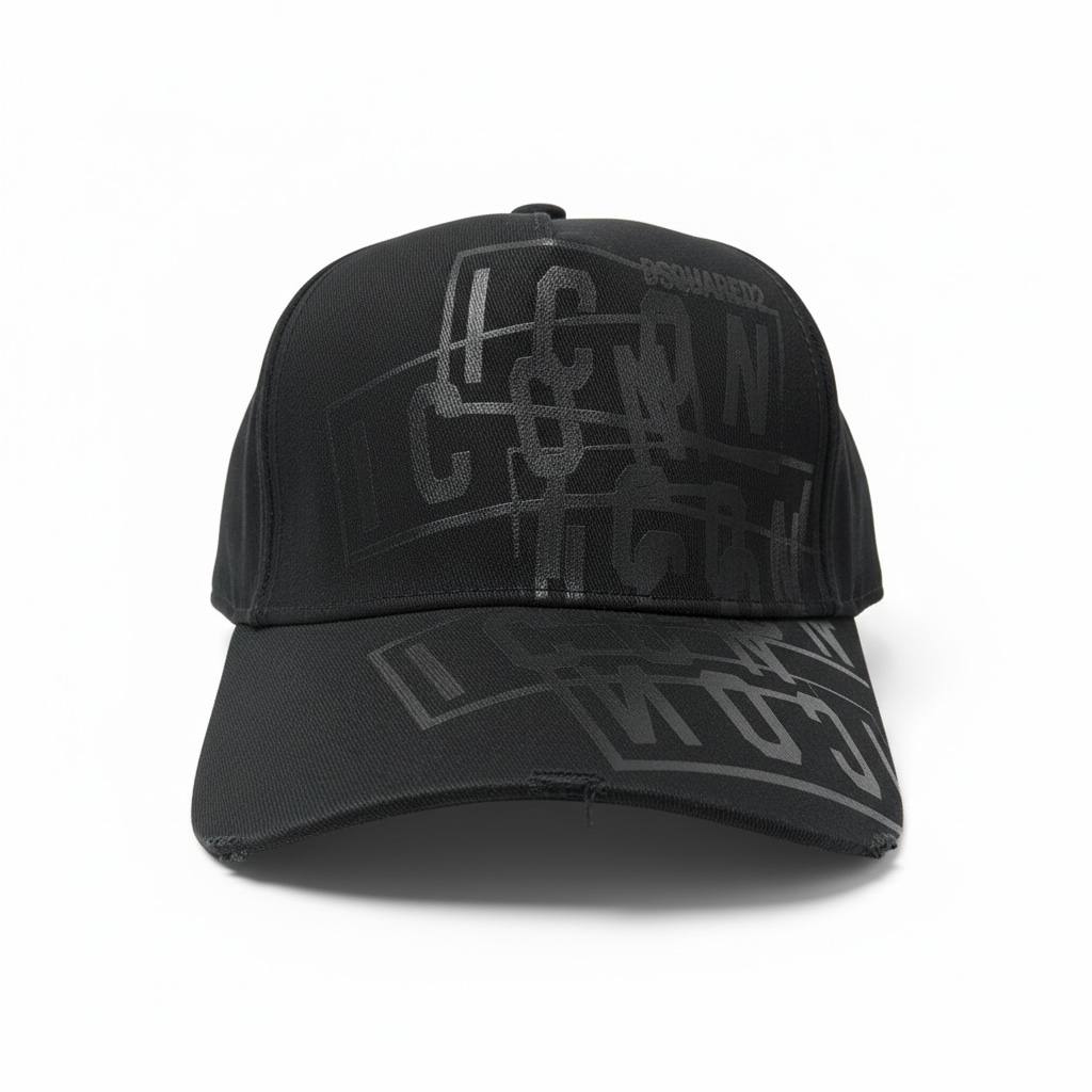 Dsquared2 ICON Black Graphic Cap 🖤🔥 | Bold Urban Statement