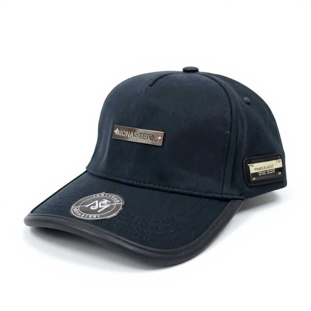 Monastery Metal Plate Navy Cap – Premium Signature Edition 🖤✨
