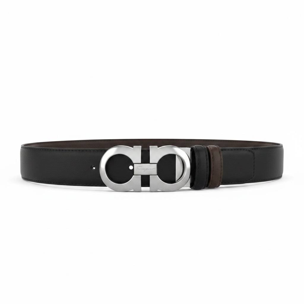 ✨ Salvatore Ferragamo Reversible Gancini Leather Belt 115CM – Black & Brown