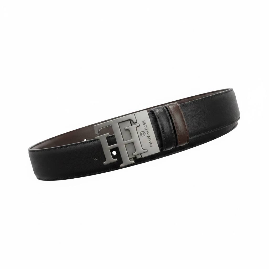 ✨ Tommy Hilfiger TH Reversible Leather Belt 120CM – Black & Brown