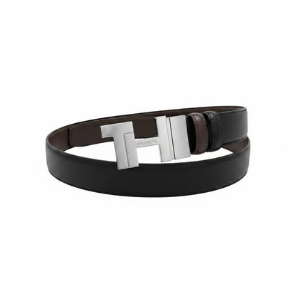✨ Tommy Hilfiger TH Reversible Leather Belt 120CM – Black & Brown