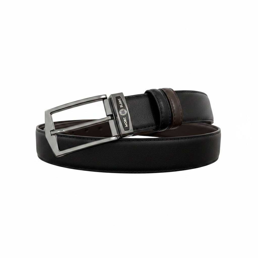 ✨ Montblanc Reversible Leather Belt 120CM – Black & Brown