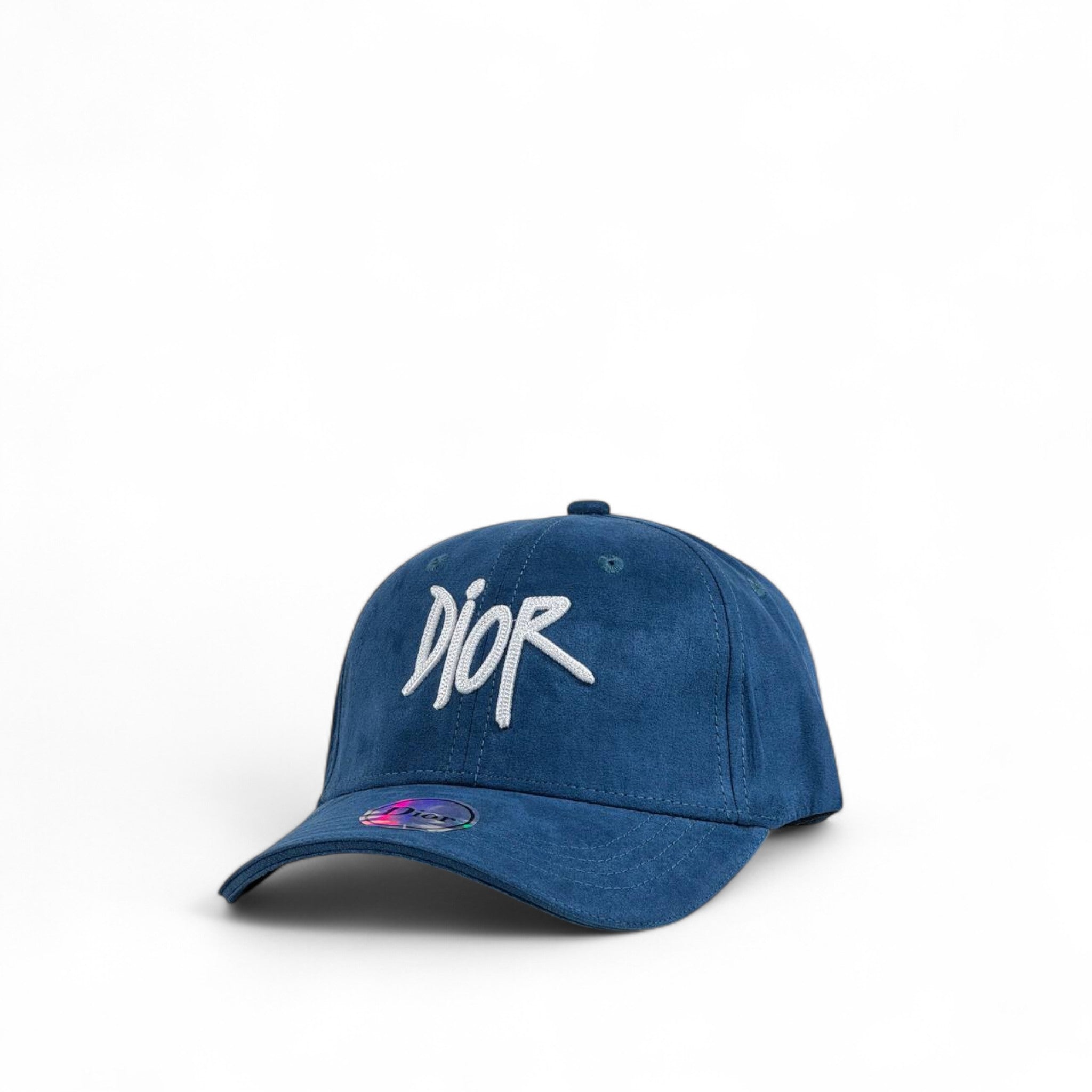 Dior Navy Blue Suede Cap 🔵 | Luxury Designer Baseball Hat with Embroidered Logo