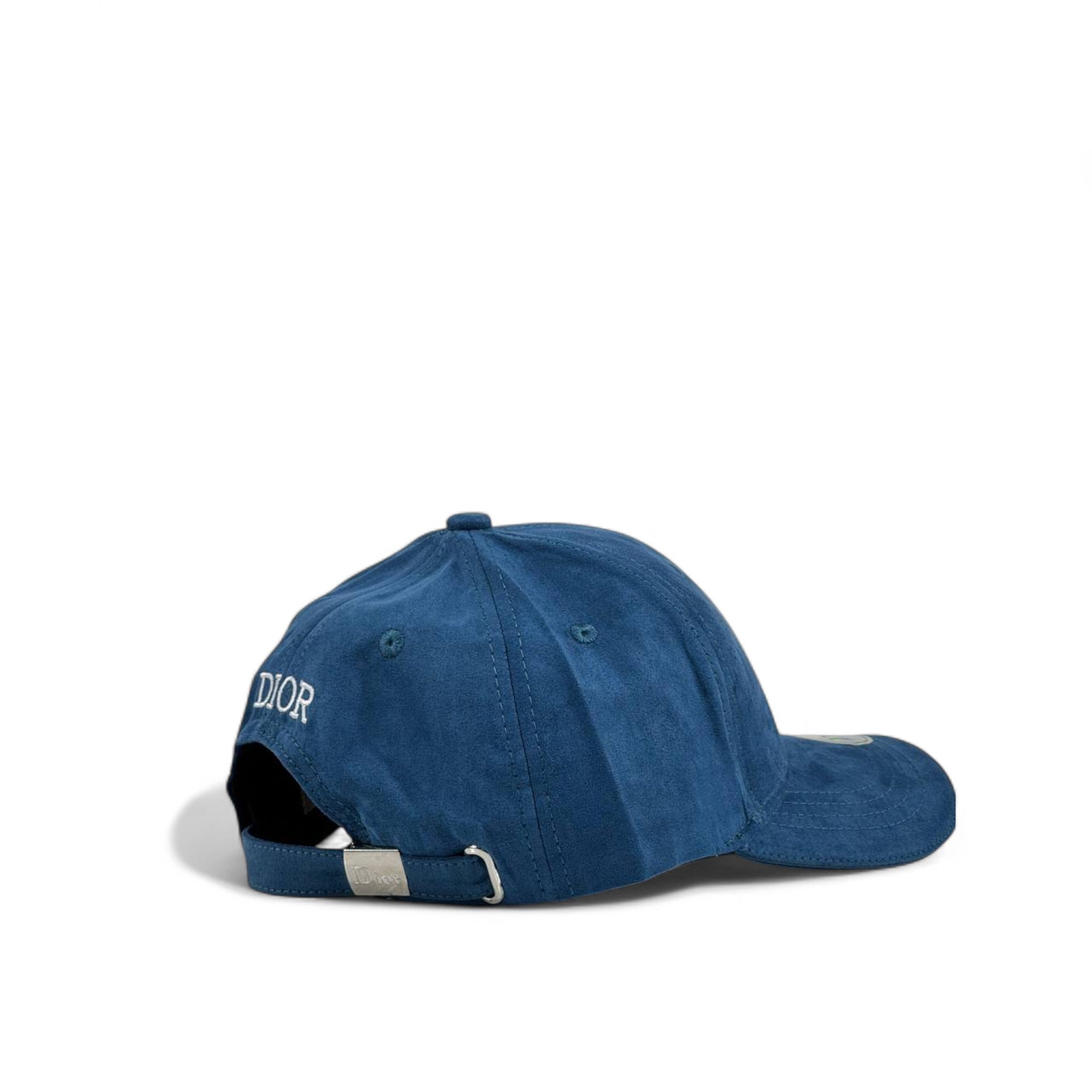 Dior Navy Blue Suede Cap 🔵 | Luxury Designer Baseball Hat with Embroidered Logo