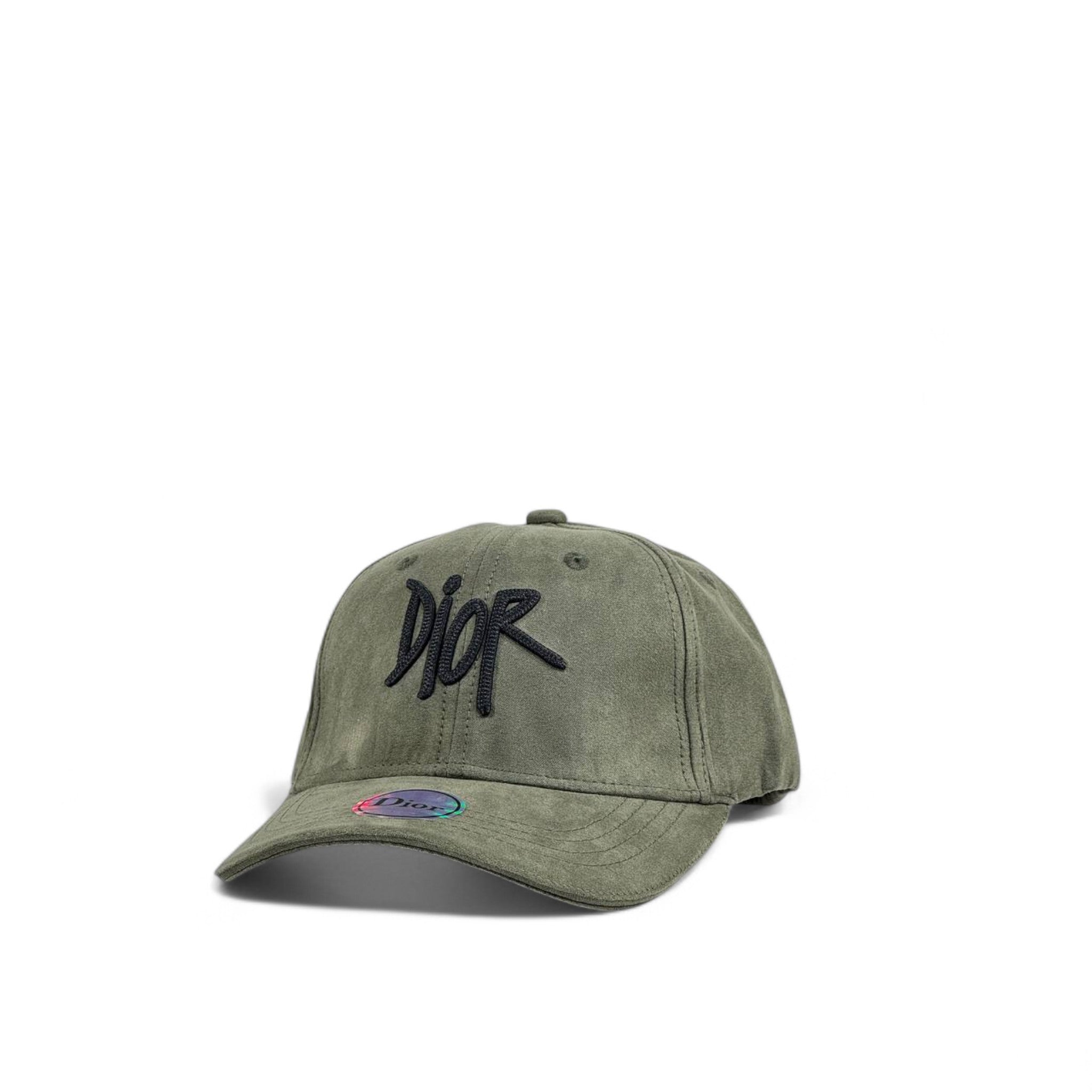 Dior Green Suede Cap 💚 | Luxury Designer Hat with Embroidered Logo
