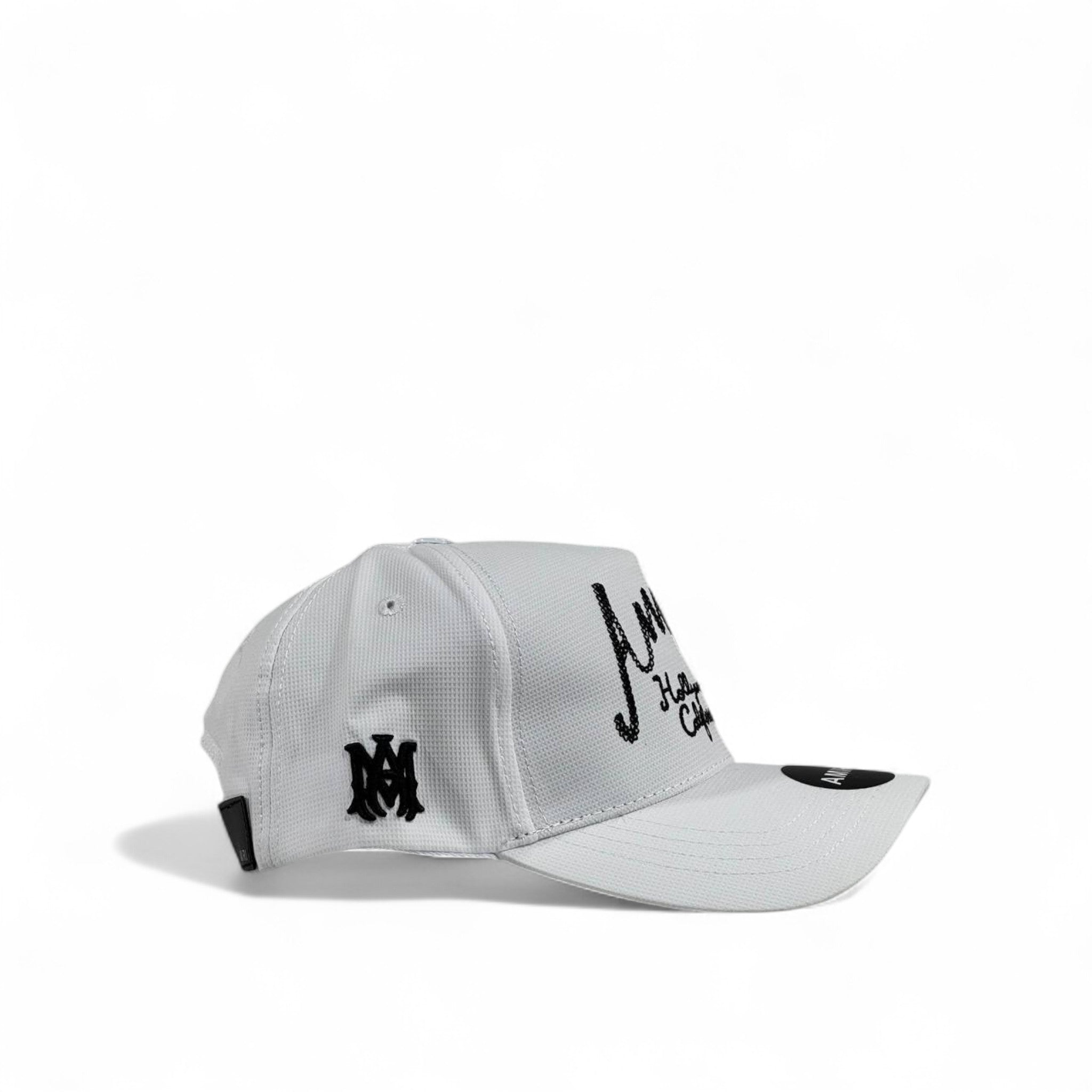Amiri Hollywood California Signature Cap | White Luxury Trucker Hat
