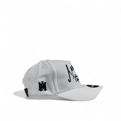 Amiri Hollywood California Signature Cap | White Luxury Trucker Hat
