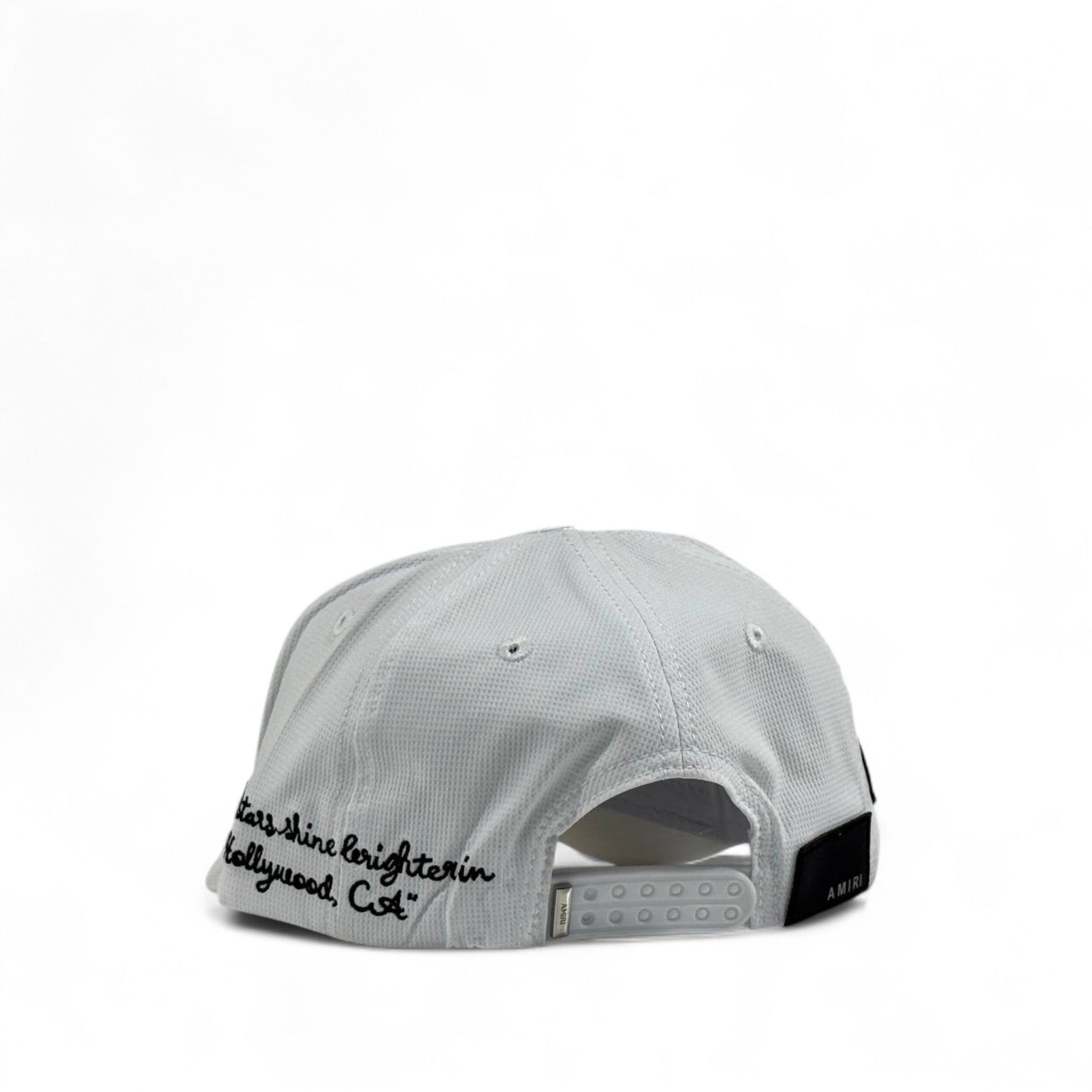 Amiri Hollywood California Signature Cap | White Luxury Trucker Hat