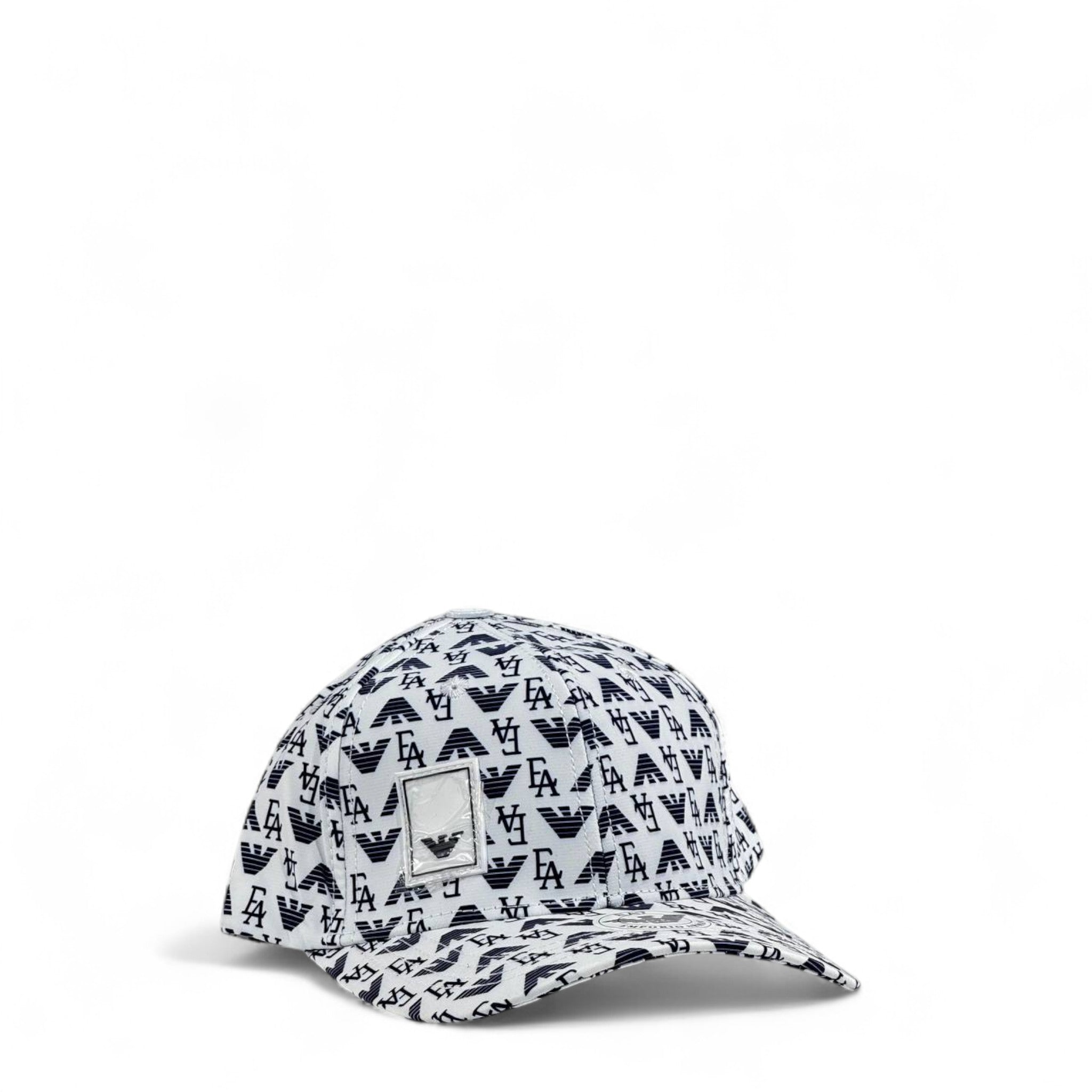 🦅 Emporio Armani Monogram Logo Cap | White & Navy