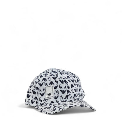 🦅 Emporio Armani Monogram Logo Cap | White & Navy