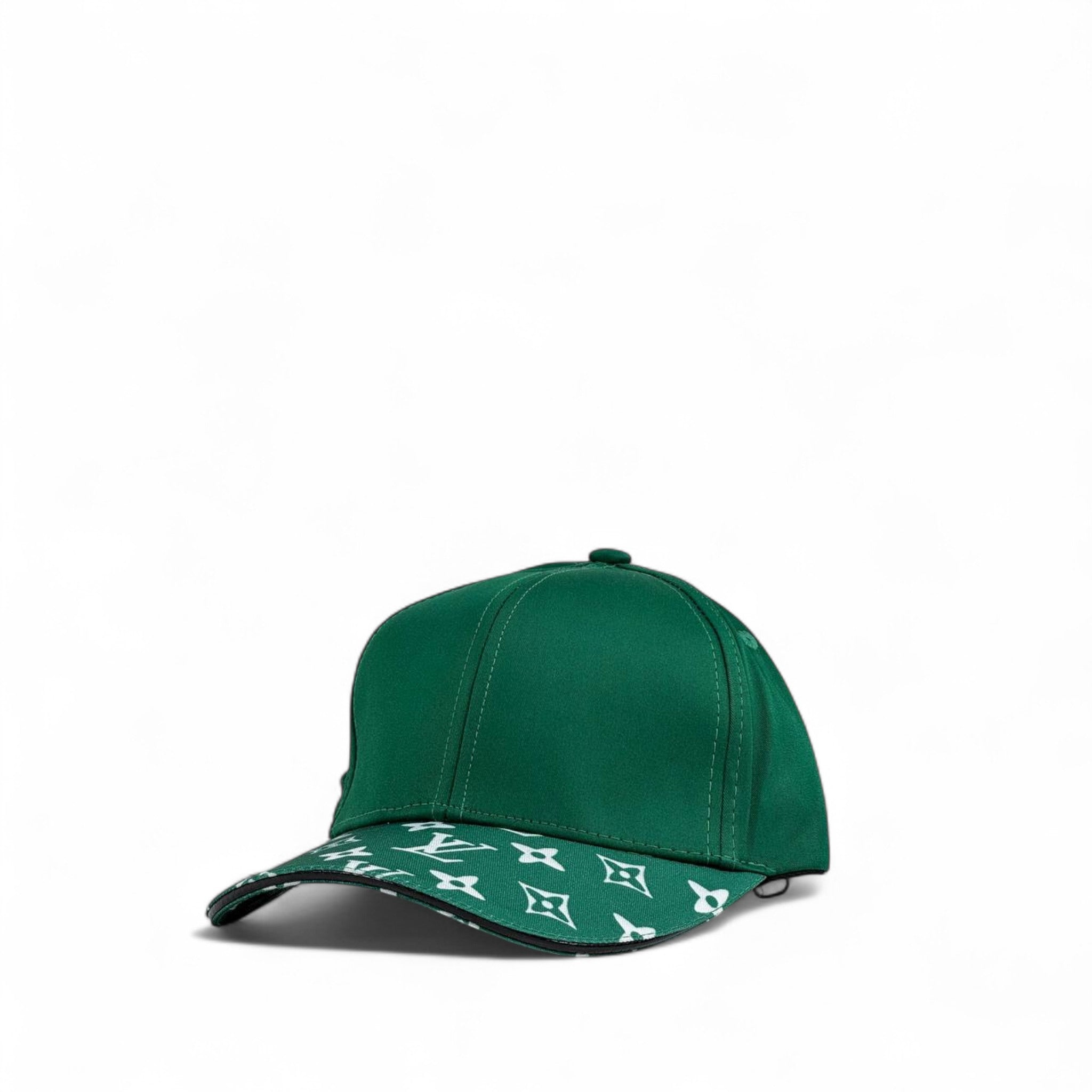 🟢 Louis Vuitton Monogram Logo Cap | Green & White