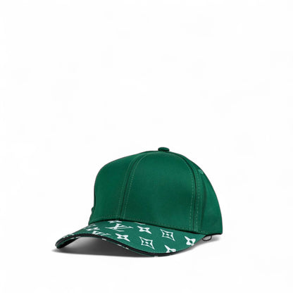 🟢 Louis Vuitton Monogram Logo Cap | Green & White
