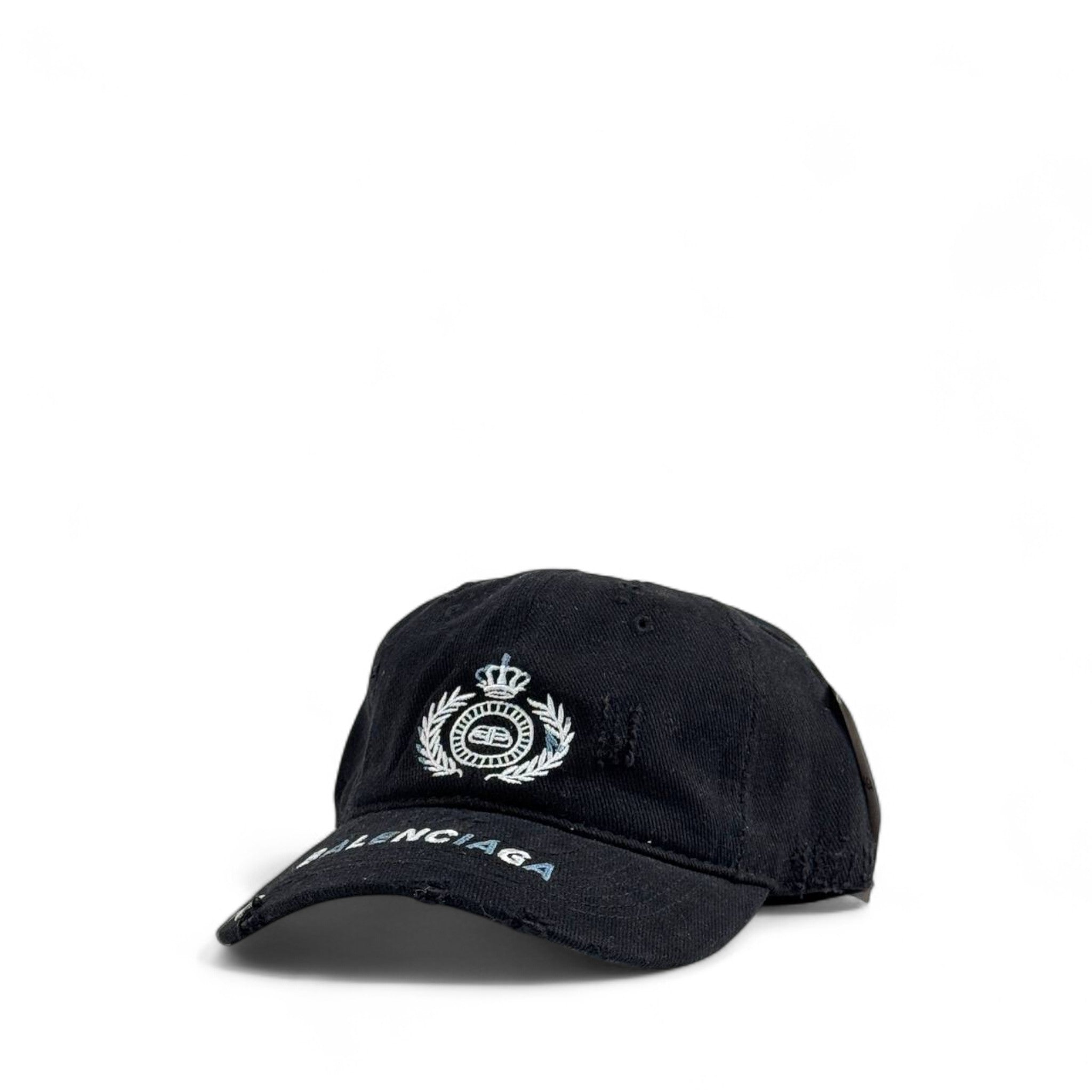 🖤 Balenciaga Crest Logo Cap | Black Distressed