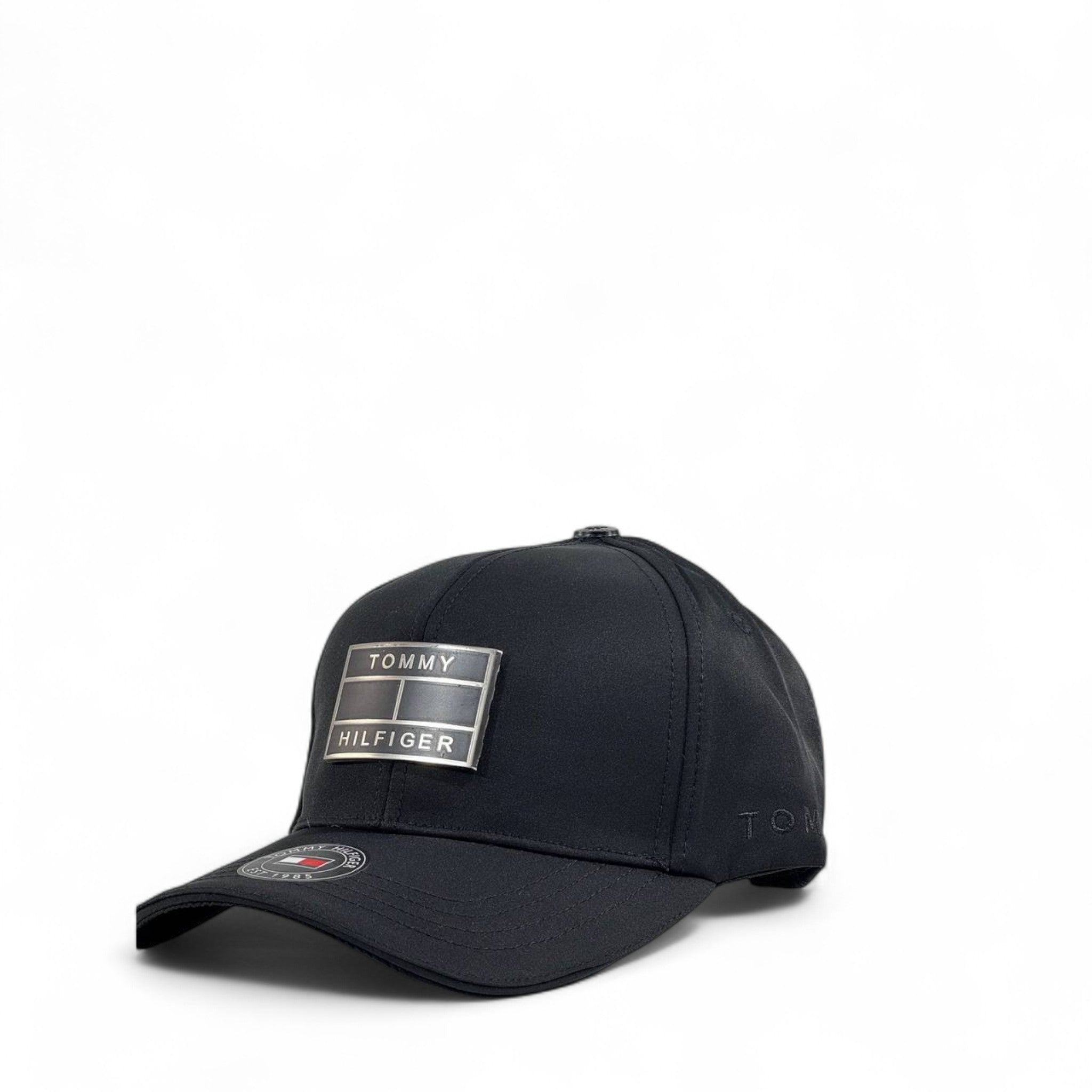 ⚫ Tommy Hilfiger Black Cap with Metal Logo Plate | Premium Unisex Hat