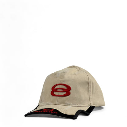 Balenciaga Beige Distressed Baseball Cap – Luxury Designer Unisex Hat 🔥🧢