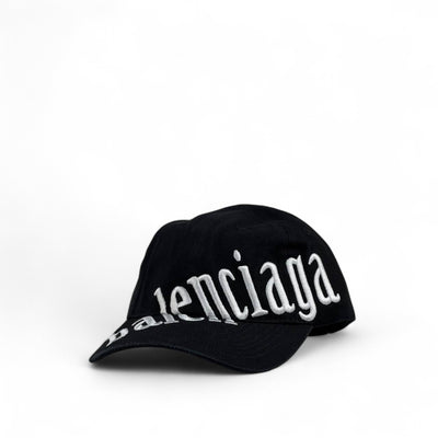 Balenciaga Oversized Logo Black Baseball Cap – Luxury Designer Unisex Hat