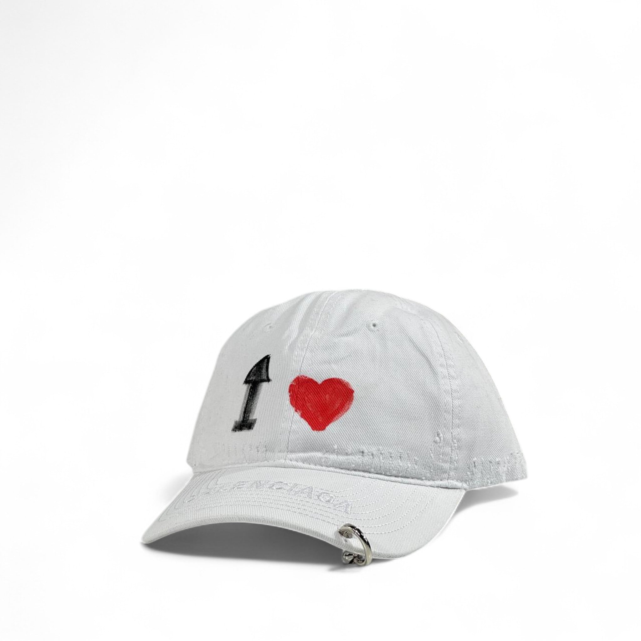 Balenciaga White Cap – I ❤️ Graphic Logo Baseball Hat 🤍🔥