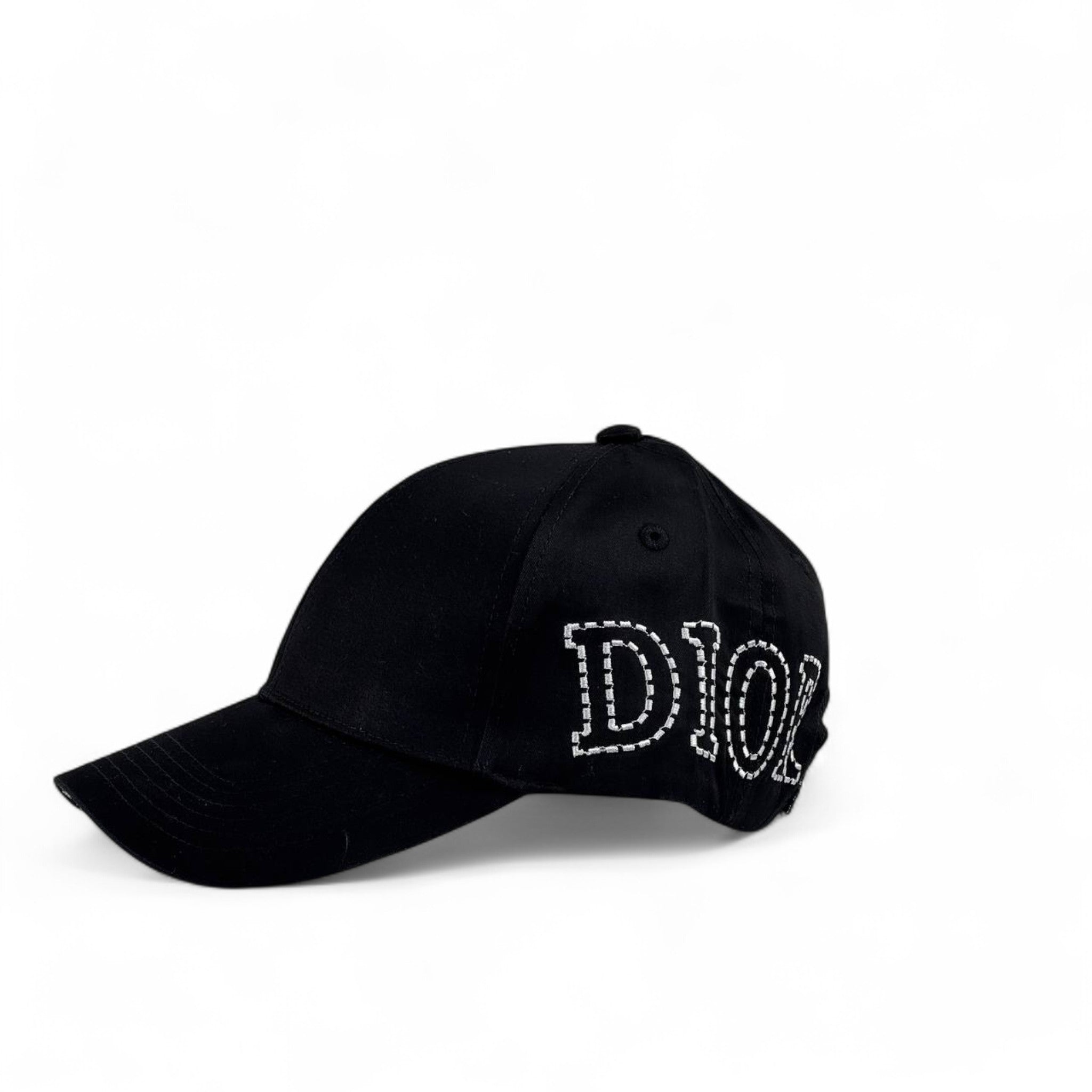 Dior Black Embroidered Logo Cap – Luxury Designer Hat ⚫✨