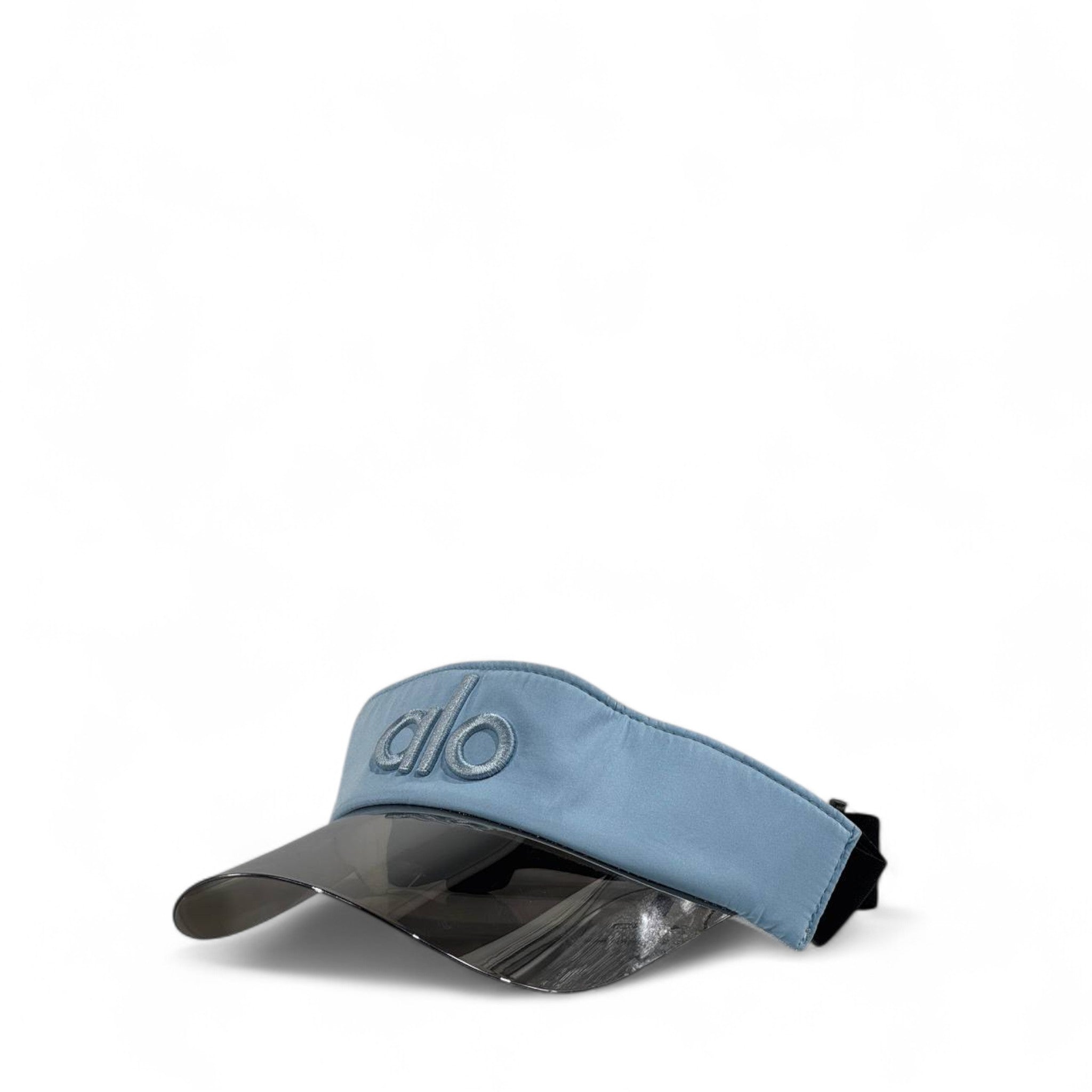 Alo Yoga Sky Blue Cap with Metallic Silver Visor ☁️✨ | Futuristic Unisex Streetwear