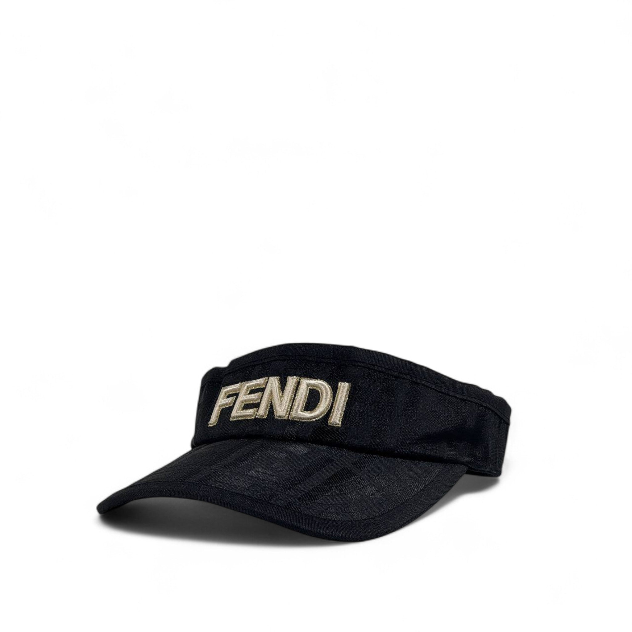 Fendi Black Embroidered Logo Visor 🖤 | Unisex Luxury Designer Sun Cap